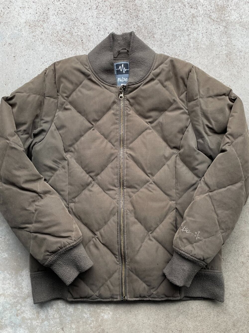 Pulse Quilted Down Puffer Jacket Olive Green Women's Medium